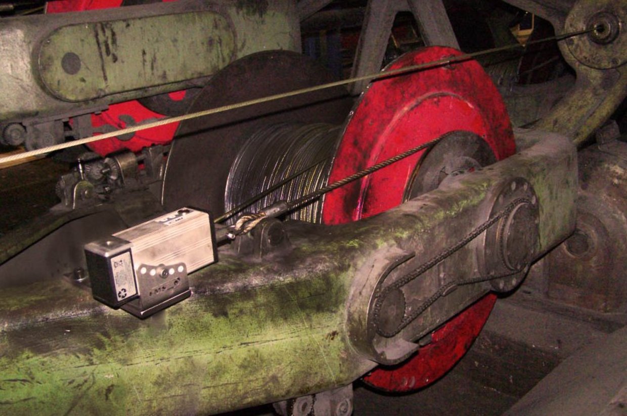 Telemetriesystem im Einsatz an einer Verseilmaschine.